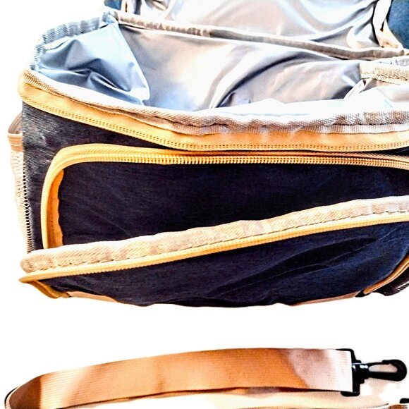 Denim Dual-Compartment Insulated Lunch Bag w/Strap ~ BONUS Zip Storage Bag NEW! - Picture 5 of 13